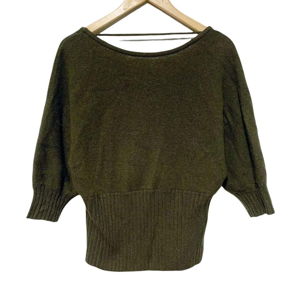 🎄3/$15 Sameunderneath Wool Cashmere Blend Olive Sweater S